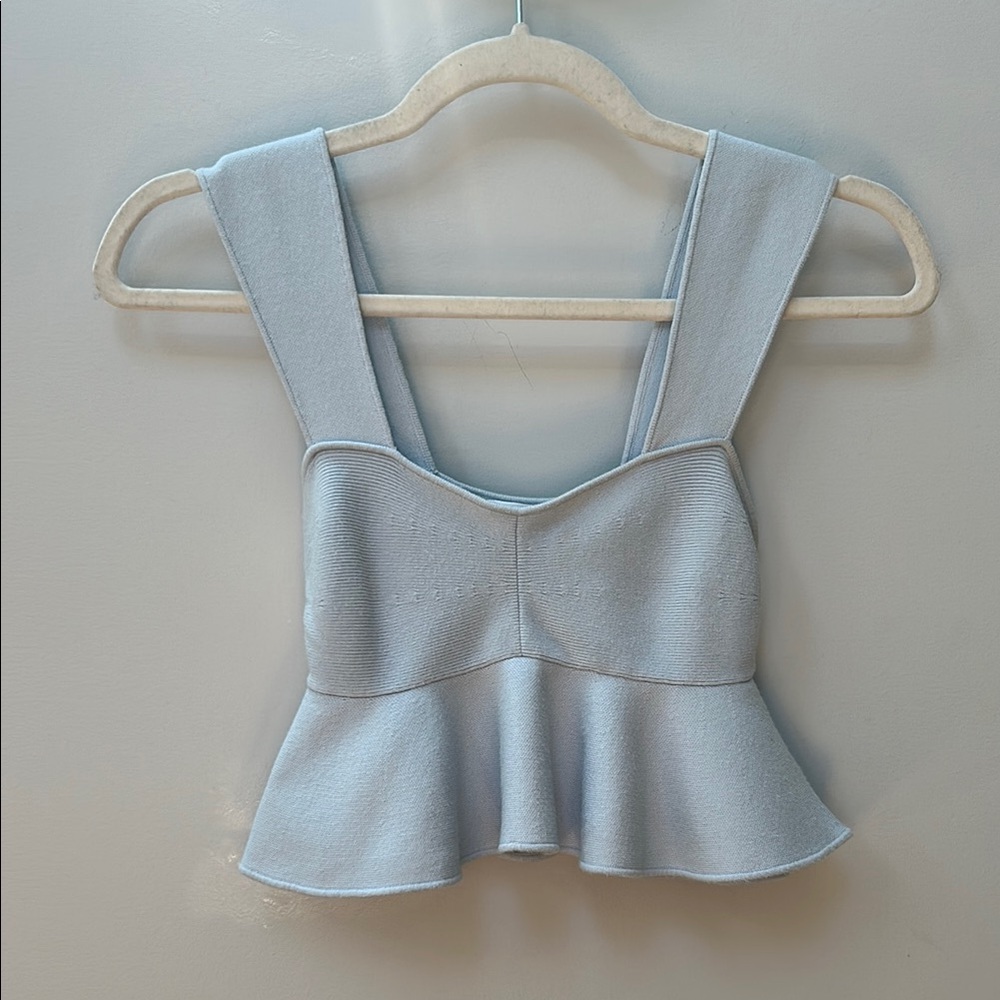 Club Monaco Blue Peplum Bustier Tank